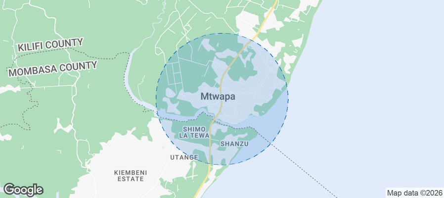 Mtwapa Airbnb map